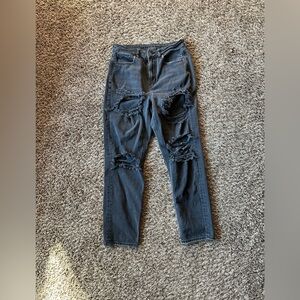 American Eagle ripped black straight leg jeans
